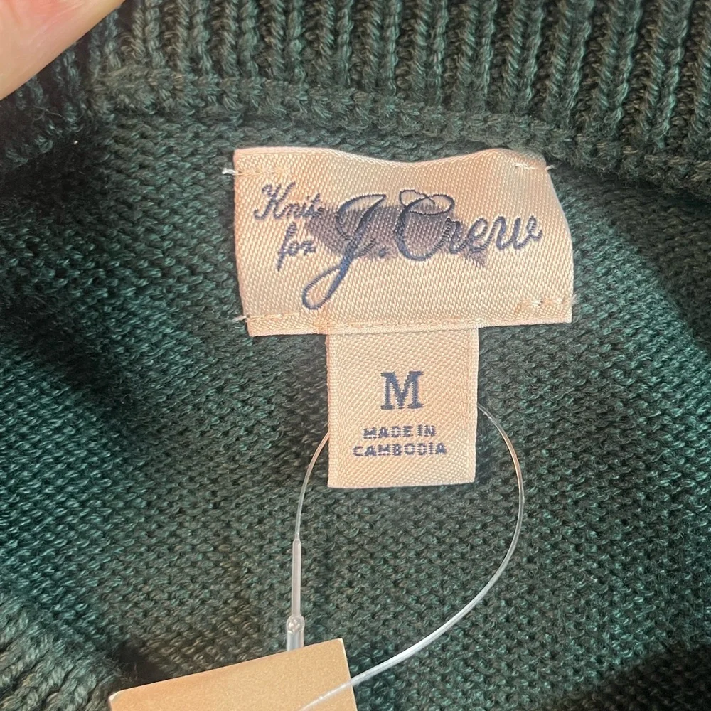 J.Crew Heritage cotton crewneck sweater in J.Crew Green